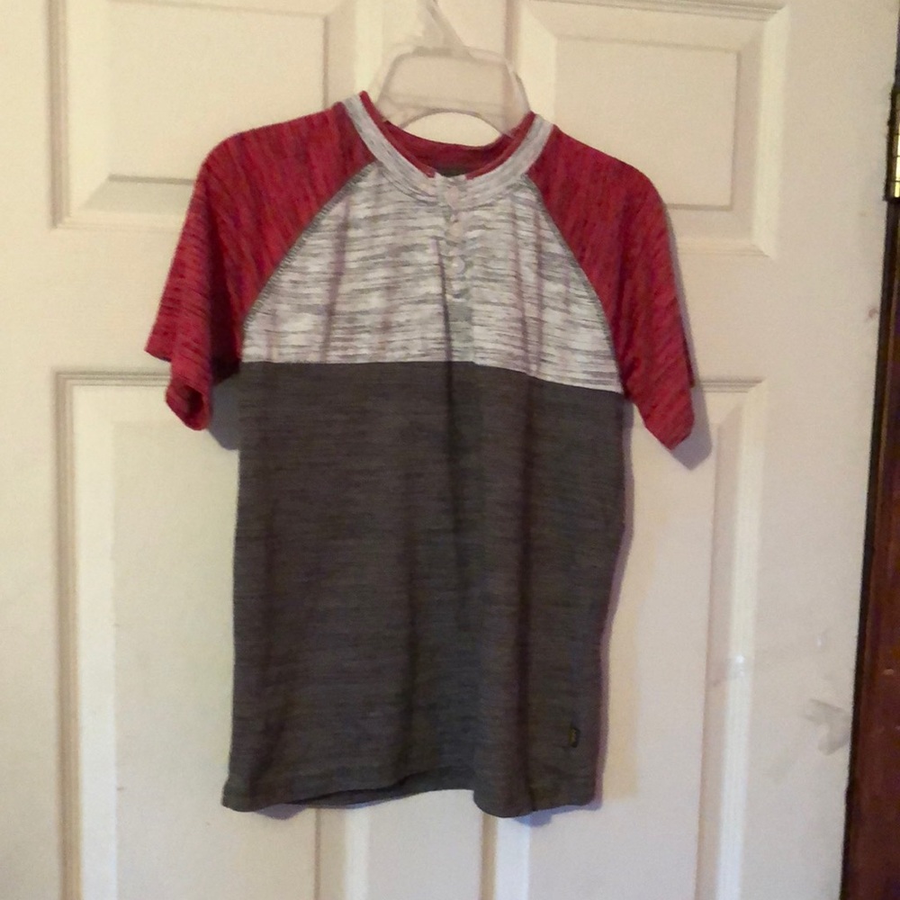 Lee Multicolor Block 1/4 Button Short Sleeve T-Shirt Boys Medium M 10/12